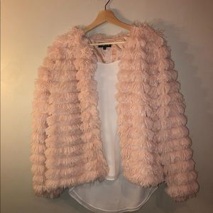 Blush pink fluffy coat L/XL (shirt not included)